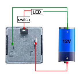 Gebildet 2 pieces 12V 3 Pin Electronic LED Flasher Relay 0.1W-150W c/m Motorcycle Turn Signal Adjustable Flasher CF-14KT, comes with 6pcs Terminals
