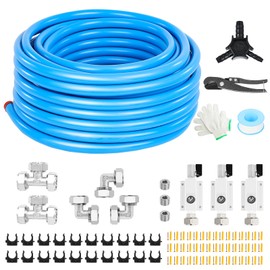 Compressed Air Line Kit, Shop Air Line Kit, Air Line Kit, HDPE-Aluminum-HDPE Piping, Leak-Proof, for Air Compressor Fittings, Suitable for Shop, Factories, Garages （3/4" x 100FT）