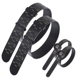 Ptwola 4 Pcs Ring Bracelet Sizer Measuring Reusable Finger Sizing Measure Tool Plastic Wrist Sizer Universal Ring Size Jewelry Measurer Ruler 1-17 US with Magnified Glass for Women Men