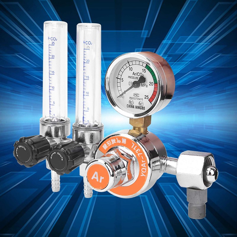 Dual Tube Argon Pressure Regulator Reducer Female Thread G5/8 Inch