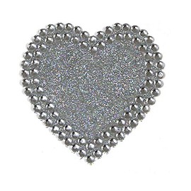 Eleganza Solid Heart Sticker, Silver, 50mm