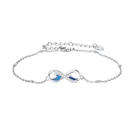 Midari Infinity Anklets for Women Wave Anklet Endless Love Symbol Charm Adjustable Large Anklet Bracelet Summer Beach Foot Chain Jewelry Gifts for Women Mom Wife