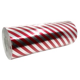 7.5" Jeweler's Gift Wrapping Paper Special Occasion (Red Stripe Silver Foil)