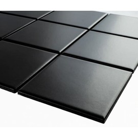 Tenedos 4x4 Square Matte Porcelain Mosaic Floor and Wall for Kitchen Backsplash, Bathroom, Accent Wall (11 Sheets/Case) (Black)