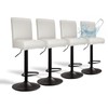 PU Leather Bar Stool Covers with Backs, 4 Pack Stretch
