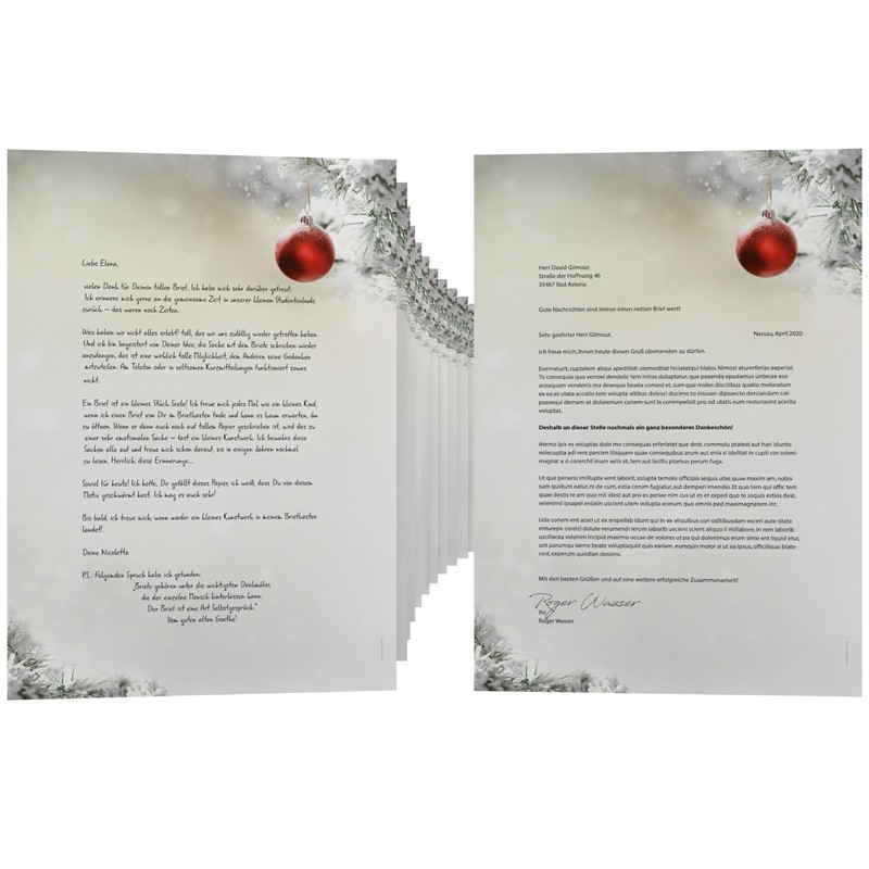 Christmas Letter Paper with Envelope 100 Pieces | Silent Night