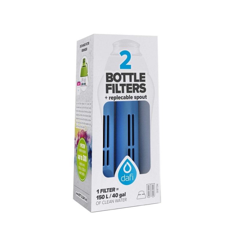 DAFI Water Purification Filter for Water Bottles, Activated Carbon, 2