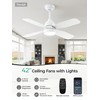 42 Inch Ceiling Fan with Light, APP & Remote, Downrod