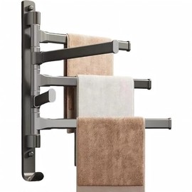 Swivel Towel Rack BSELUTNGY - Durable Space Saving Towel Racks for Bathroom Outdoor for Pool Over The Door Towel Rack Ideal for Balconies Cabinets Kitchens Perfect for Any Decor Style