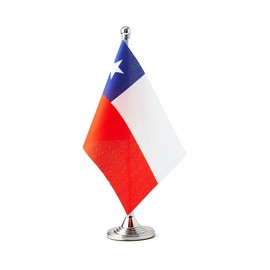 Chile Flag Chilean Flags, Small Mini Chilean Desk Flag, Used for Table Office Classroom Home Patriotic Events Decorations