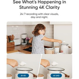 eufy Security Indoor Camera E30, Latest Generation, 4K UHD Security Camera, Pet/Dog/Baby Camera with Phone app, Color Night Vision, Human/Pet Auto Tracking, 360 Pan-Tilt, Works with Homekit, White