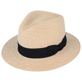 Unisex Paper Straw Crushable Foldable Summer Panama Fedora HAT with Band and Adjustable Sweatband in 8 Colours (Medium, Natural)