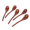5Pcs Wooden Soup Spoon with Curved Handle Multi Purpose Rice