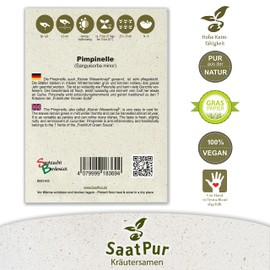 SaatPur Pimpinelle Seeds for Approx. 90 Plants Meadow Button Green Sauce