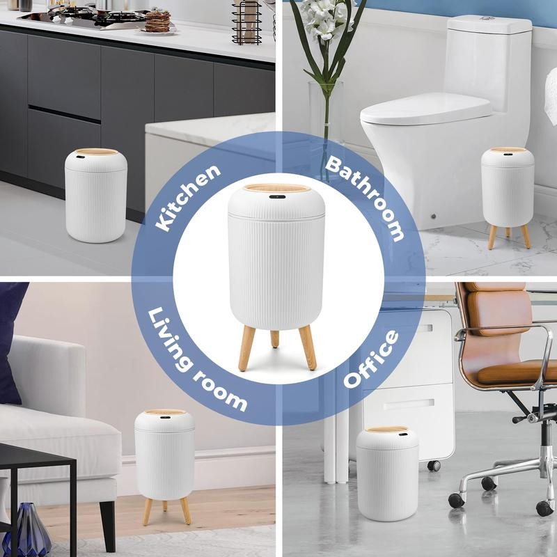 Pukomc Smart Induction Waterproof Trash Can for Bathroom, Bedroom, Office