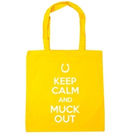 Hippowarehouse Keep Calm and Muck Out Horse Riding Tote Shopping Gym Beach Bag 42cm x38cm, 10 litres