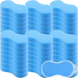 Vesici 48 Pack Bulk Large Sponges for Washing Cars Giant Household Sponge Non Scratch Home Cleaning Supplies for Car Boat Kayak Kitchen with Single Vacuum Compressed Packing (Blue)