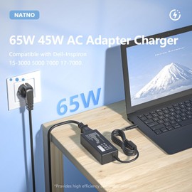 65W Laptop Charging Cable for Dell Inspiron 11 13 14 15 3000 5000 7000 3501 3505 3511 3515 3567 5491 7506 Latitude 3520 3510 3420 3410 7280 7480 7490 XPS12 13 Power Supply Charger