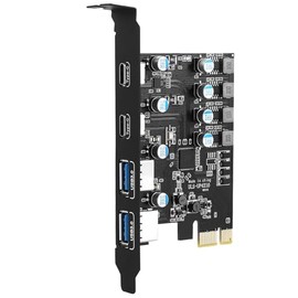 Farboko 4-Port PCI-E USB 3.0 Expansion Card (2 USB Type-A and 2 USB Type-C Ports), Internal Converter PCI Express Expansion Card for Desktop PC Card, Support WindowsXP/7/8/10 and MAC OS