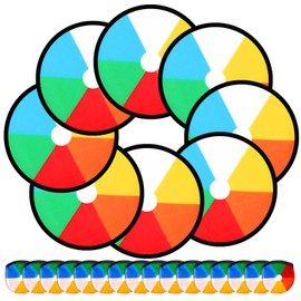 Seenelling 24 Pieces Foldable Flying Disc Fans Set Beach Flying Disc for Party Creative Gift Colorful Pocket Folding Toy Summer Outdoor Activity Game
