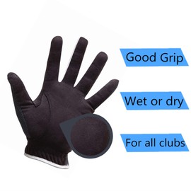 FINGER TEN Golf Glove Men Left Hand Right Rain Grip Value 3 Pack, Mens Golf Gloves Weathersof All Weather Hot Wet Fit Size Small Medium ML Large XL White (Grey, XL, Worn on Left Hand)…