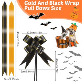 Syhood 20 Pieces Christmas Ribbon 6 Inches Wrap Pull Bows Wrap Decoration Butterfly Wrap Bows Pull Bows Wide Wrapping Bows Accessory for Christmas Party Snowman Room Decor(Orange and Black)