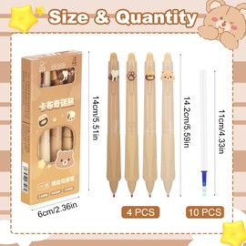 KAHOUI Pack of 12 Erasable Ballpoint Pens with Eraser, Retractable Erasable Pen, Quick Drying Ballpoint Pen, Erasable Pen, 0.5 mm Erasable Pens with 6 Refills for Office Supplies