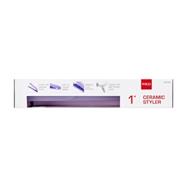 Red by Kiss 1" Ceramic Styler Flat Iron, Up to 450 F Variable Heat Settings for Silky Smooth Hair, Professional Ceramic Plates, Tangle-Free Swivel Cord (Purple)