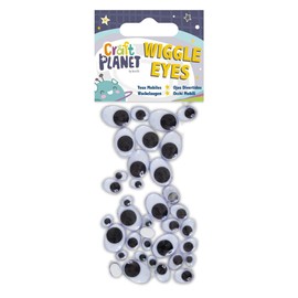 Craft Planet CPT 6671108 Wiggle Eye Stickers, Black & White, Pack of 36