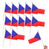 HSQCEZ 12Pcs Small Czech Republic Flags on Wooden Stick Mini
