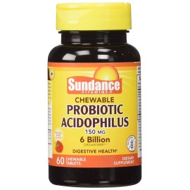 Sundance Probiotic Acidophilus Dietary Supplement Chewable Tablets 25 mg 60 Ct