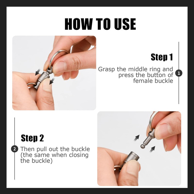 Titanium Quick Release Keychain, Detachable Key Ring Heavy Duty Swivel