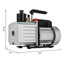 VEVOR Vacuum Pump 8CFM 1HP Two Stage HVAC Rotary Vane Vacuum Pump Wine Degassing Milking Medical Food Processing Air Conditioning Auto AC Refrigerant Vacuum Pump (2-Stage, 8CFM)
