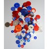 celloexpress Pack of 100g - RED, WHITE & BLUE BUTTONS