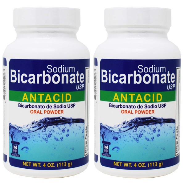 Sodium Bicarbonate Antacid Oral Powder USP 4 oz .2 Bottles