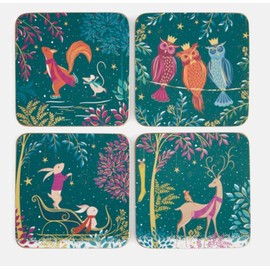 Sara Miller Woodland Tales Christmas Coasters Set of 4, X0010249205