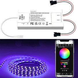 WeGoIOT ESP8266 Ultra-Thin WLED Digital Light Strip Controller DC5-24V RGB IC Digital Dynamic Light WS2811 WS2812B SK6812 WS2805 SM16703P FL19038 Flexible DIY FCOB Addressable LED Strip