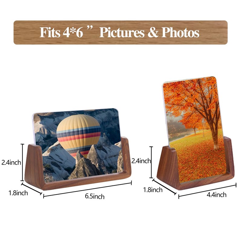 2 Pack 4x6 Picture Frame - Rustic Wooden Photo Frames