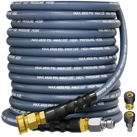 Unbranded 50FT 4800PSI Pressure Washer Hose 3/8" Wire Braided Kink Resistant Power Hose BL