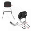Harvards Chrome Sissybar Backrest with Luggage Rack Fits for Honda