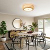 Aeyee Bamboo Flush Mount Ceiling Light Handwoven Rattan Light Fixture,