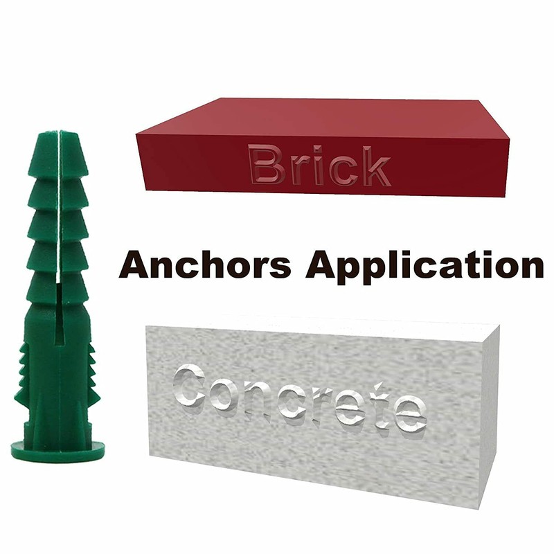 T.K.Excellent Plastic Drywall Anchors and Screws Kit, Ribbed Anchors Assortment