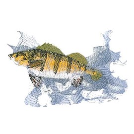 Nature's Bounty Beautiful Custom Fish Portraits[Yellow Perch ] Embroidered Iron On/Sew Patch [4.56" x2.96"]Made in USA]