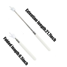 2 Pcs Telescopic Teachers Pointer, Extendable Hand Pointer Finger Teacher Pointer Stick Mini Retractable Classroom Pointer - White