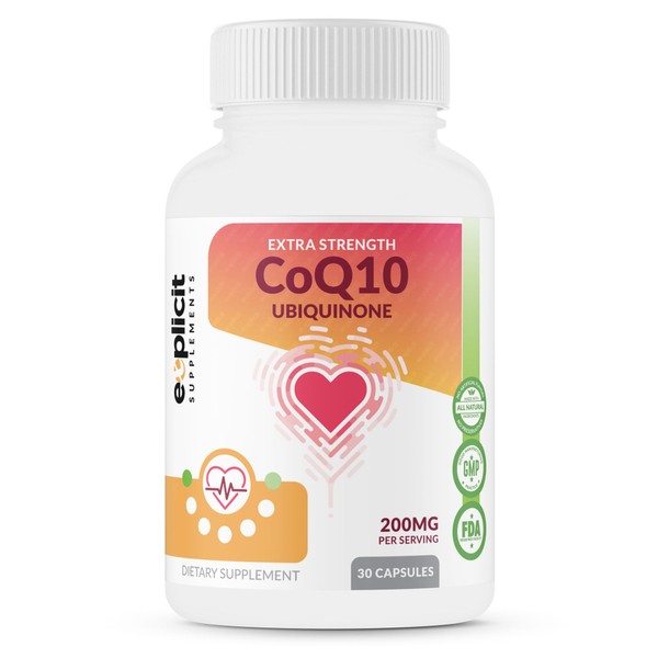Max Strength Ubiquinone CoQ10 200mg – Supports Heart Health &