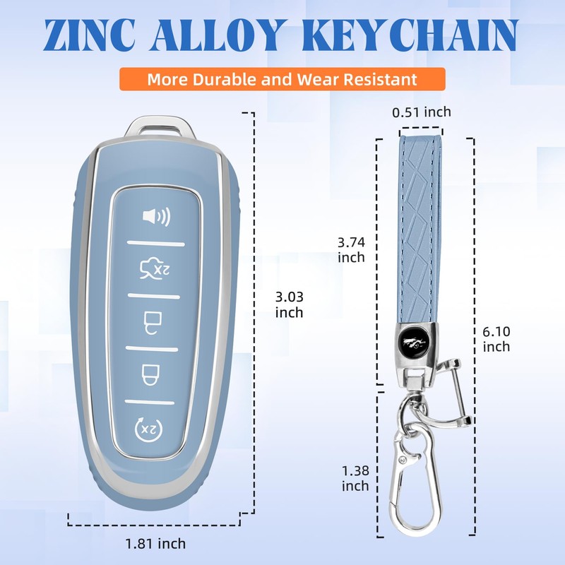QBUC for Ford Key fob Cover,Soft TPU Car Key Case