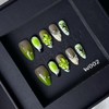 Ombre Green Press on Nails Handmade Medium Almond Fake Nails