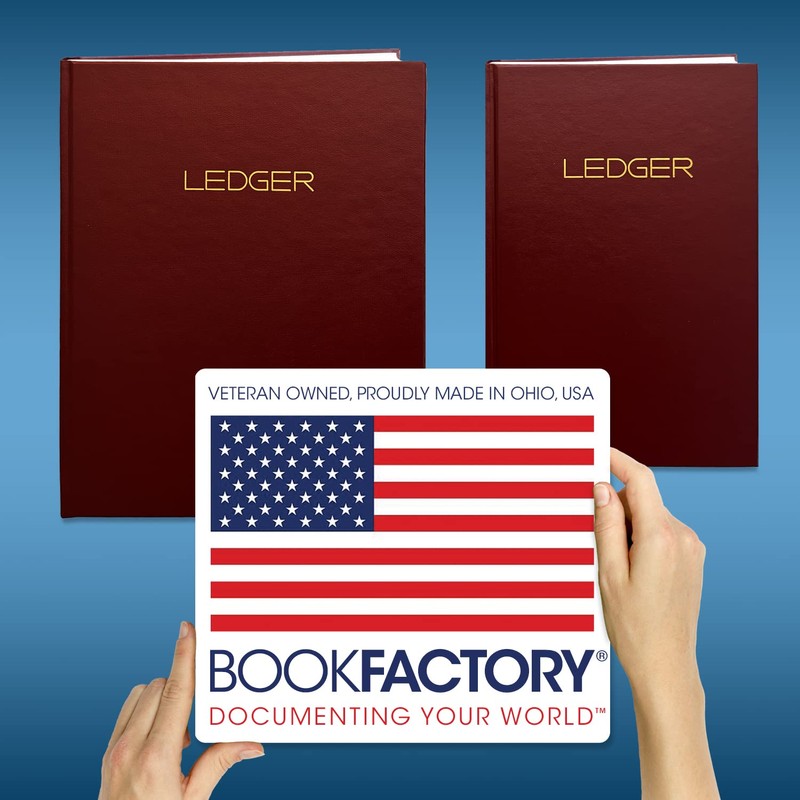 BookFactory Ledger Book/Accounting Ledger/ 4 Column (Four Columns) Ledger Notebook-
