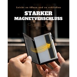 DODENSHA® MagSnap Pepple Airtag Wallet Men's I Card Case Men I Smart Wallet for 10+ Cards I Wallet with Coin Compartment I Wallet with AirTag Compartment I Men's Wallet with RFID Protection, black