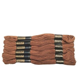 Trebla Pack of 6 Embroidery Thread/Skeins - 8m - Brown - Col. 218